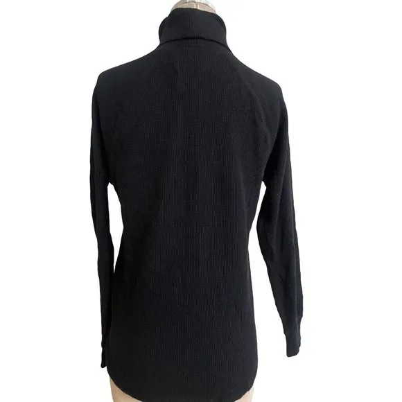 Everlane The Organic Cotton Turtleneck Waffle Tee in Black Small New Womens Top - Picture 7 of 10